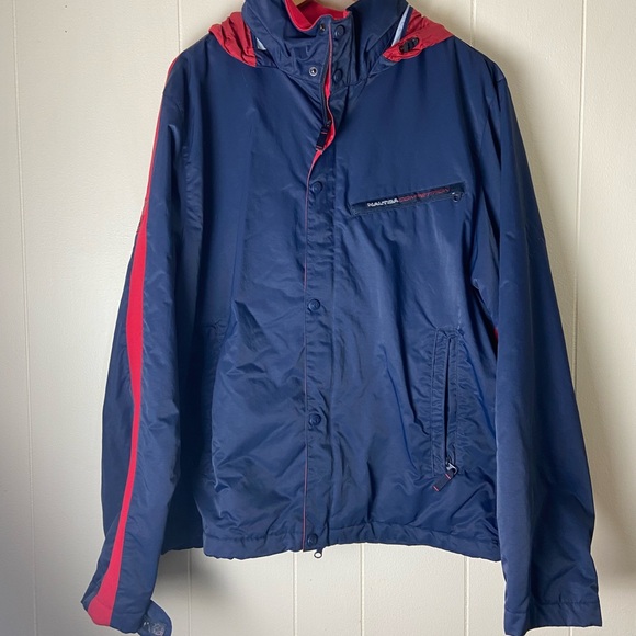 Nautica Jackets \u0026 Coats | Nautica Competition Hooded Rain Jacket | Color: Purple/Red | Size: XL | Blendedthreads's Closet